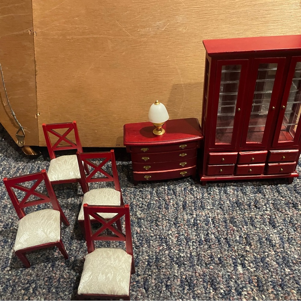 Vintage Miniature Dollhouse Dining Furniture 1:12